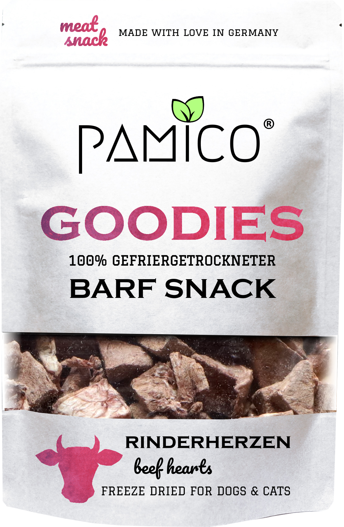 Rinderherzen gefriergetrocknet - BARF Snack Goodies for dogs & cats